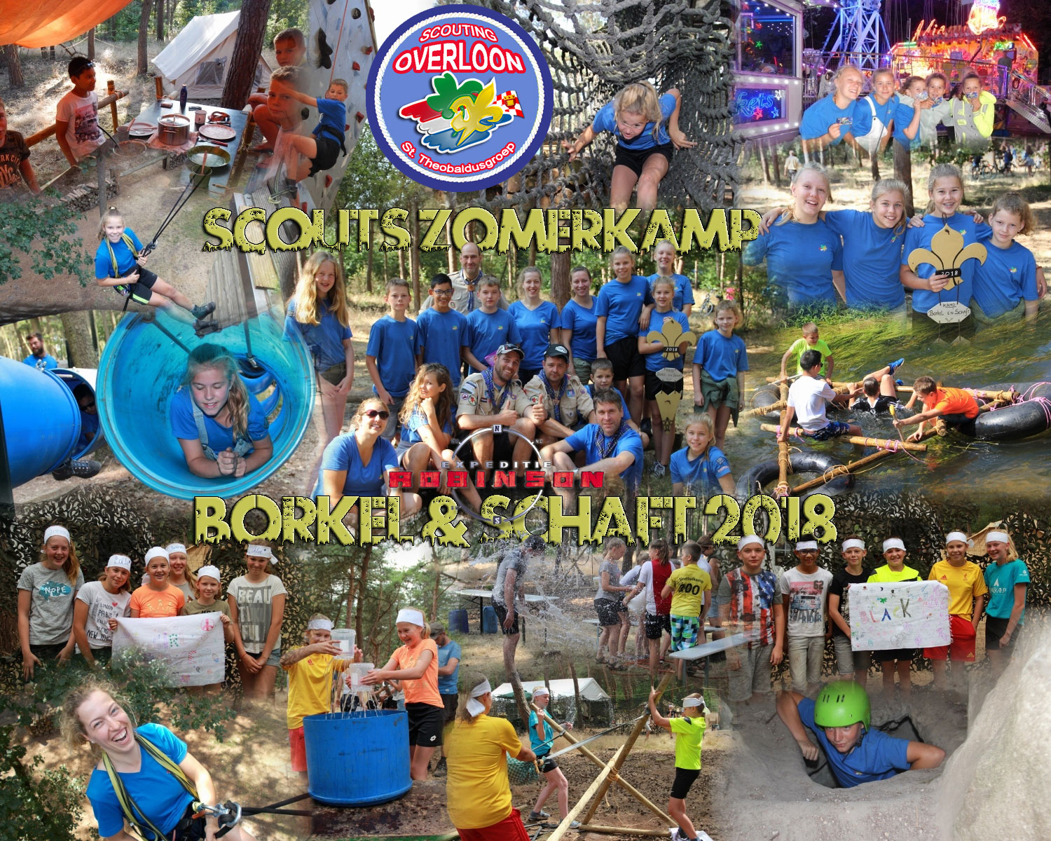 Collage Zomerkamp 2018 Borkel & Schaft